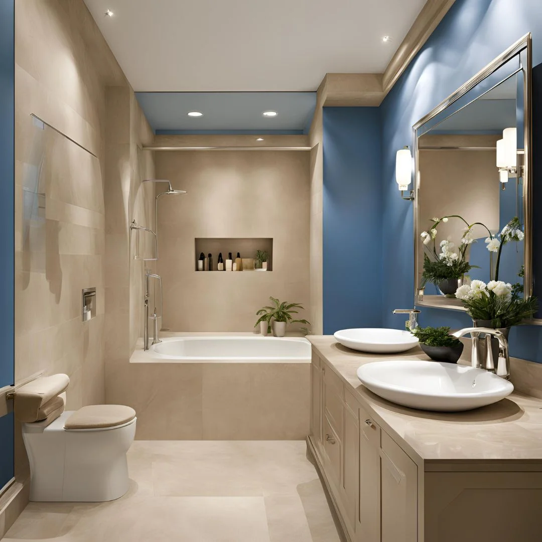 Beige and Blue Bathroom Ideas