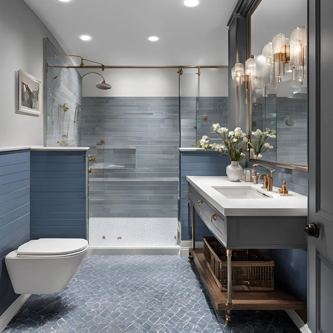Gray and Blue Bathroom Ideas