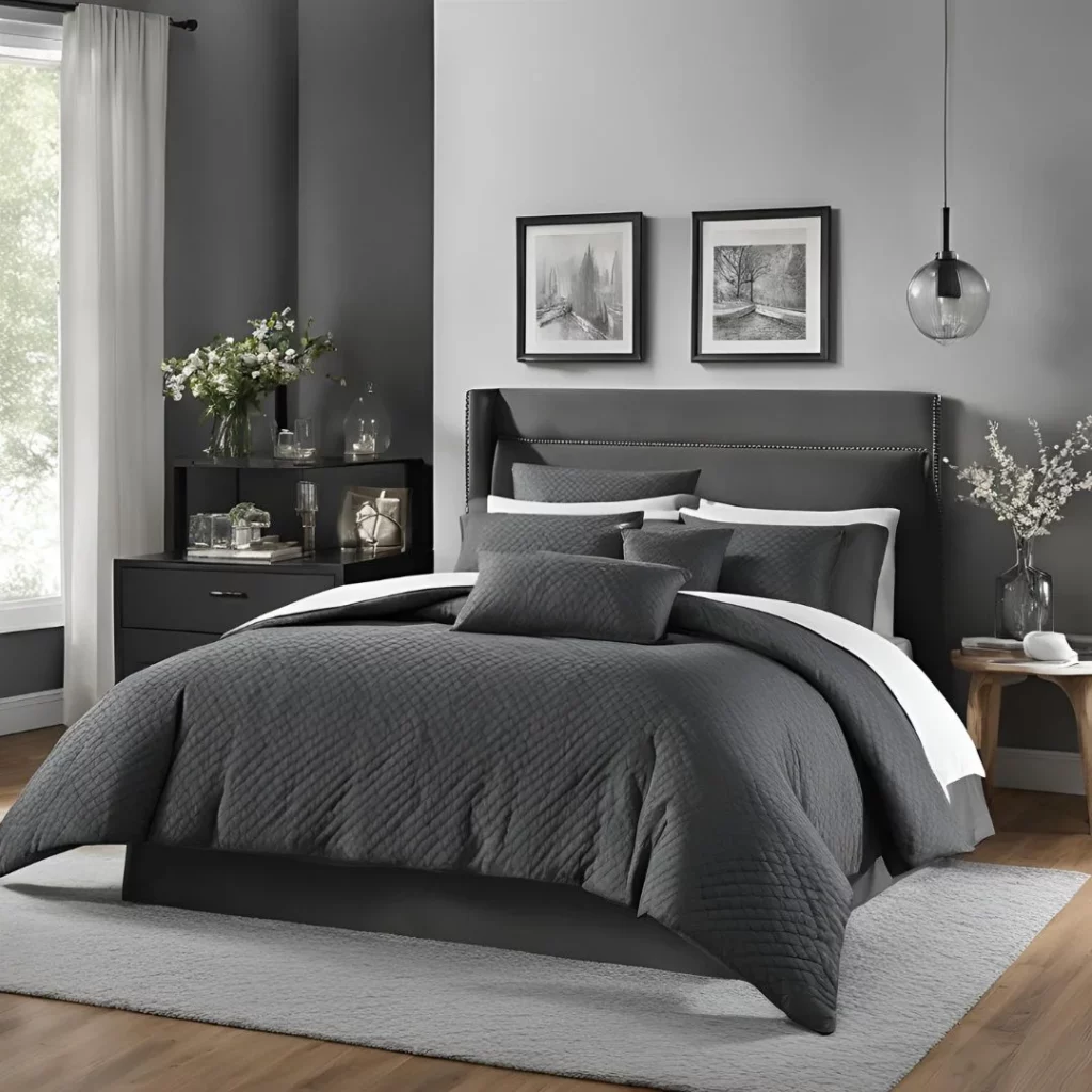 Modern Hotel Style Baby Doll Cradle Bedding Set - Grey Comforter & Fitted Sheets For Standard Cradles