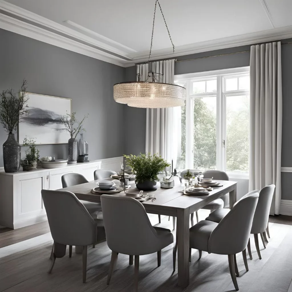 modern grey and white dining room ideas